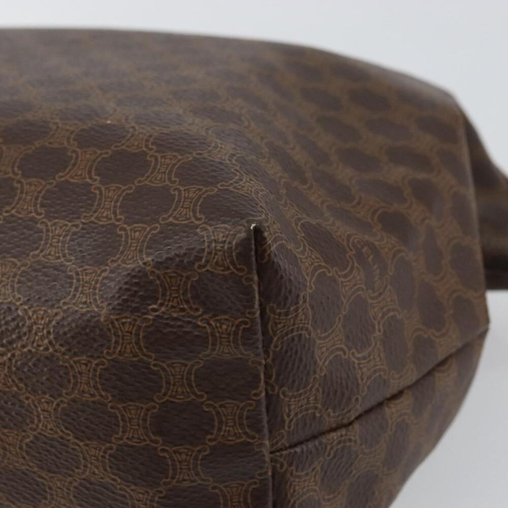 CELINE Macadam Canvas Clutch Bag PVC Leather Brown Gold Auth 162022 - Picture 15 of 16